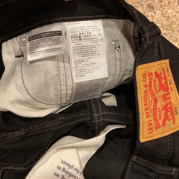 Levi Straus & Co. 505 Black Jeans Tag Says W30 L29 - Picture 4 of 17